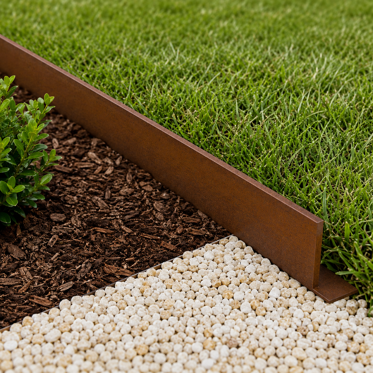 Hedge 75mm HD Aluminium Garden Edging Weathered Steel