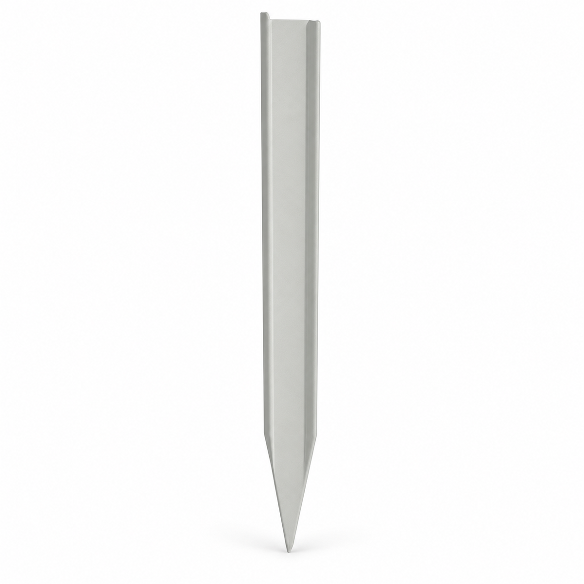 Illustrative render of one Surf Mist tapered garden edging stake on a white background