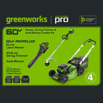 Greenworks 60V 51cm Self-Propelled Lawnmower Kit