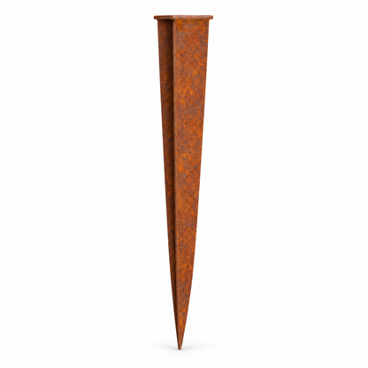 Illustrative render of one Redcor tapered garden edging stake on a white background